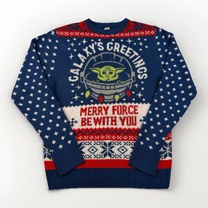 Star Wars Ugly Christmas Sweater Large Yoda “Merry Force Be With You”